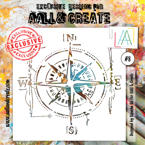Picture of AALL & Create Stencil 6" x 6" – Στένσιλ Nr. Compass