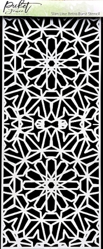 Picture of Picket Fence Studios Slimline Στένσιλ  4"X10" -  Retro Burst