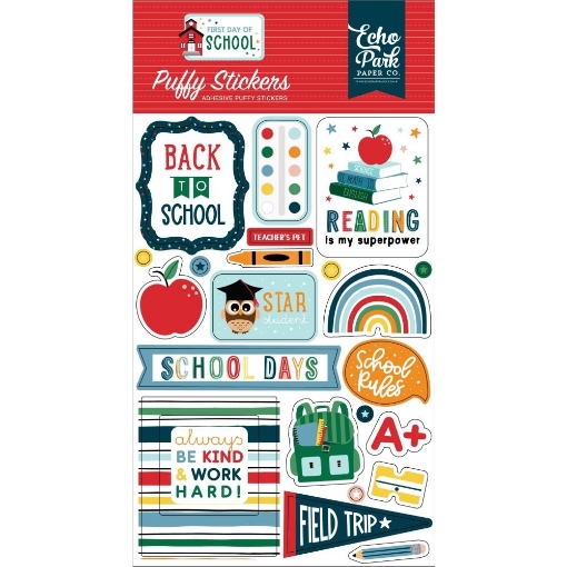 Picture of Echo Park Puffy Stickers | Puffy Αυτοκόλλητα - First Day Of School