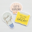Picture of American Crafts Thickers Αυτοκόλλητα - Live & Let Grow, Phrase W/Gold Foil