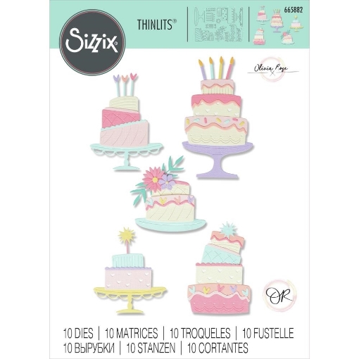 Picture of Sizzix Thinlits Μήτρες Κοπής Από Την Olivia Rose - Build A Cake, 10τεμ.