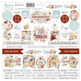 Picture of Mintay Papers Αυτοκόλλητα Chipboard 12''x12'' - Golden Days, 56τεμ.