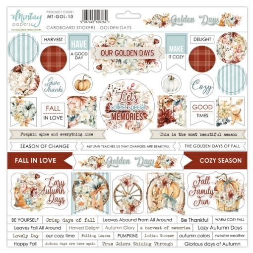 Picture of Mintay Papers Αυτοκόλλητα Chipboard 12''x12'' - Golden Days, 56τεμ.
