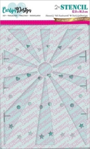 Picture of CarlijnDesign A6 Στένσιλ - Sunburst, Ηλιαχτίδες,  Σετ 2τμχ