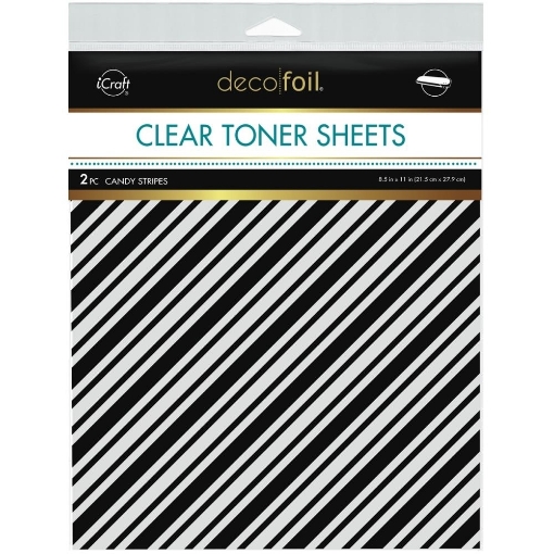 Picture of Them-o-web Deco Foil Clear Toner Card Front- Έτοιμα Φύλλα Μεταφοράς για Foiling 21.5x27.9cm - Candy Stripes, 2τεμ.