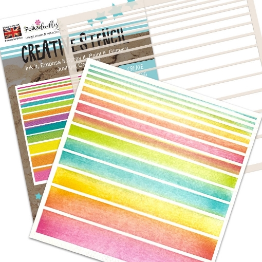 Picture of Polkadoodles Creative Στένσιλ 6" x 6" - Grauated Stripe