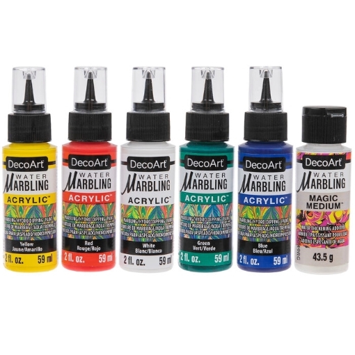 Picture of DecoArt Water Marbling Paint – Σετ Χρωμάτων Μαρμαρογραφίας Primaries, 6 τεμ.