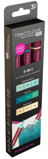 Picture of Spectrum Noir TriColour Brush Markers Μαρκαδόροι Οινοπνεύματος 3 σε 1 - Escape to the Sea, 3τεμ. (9 Χρώματα)