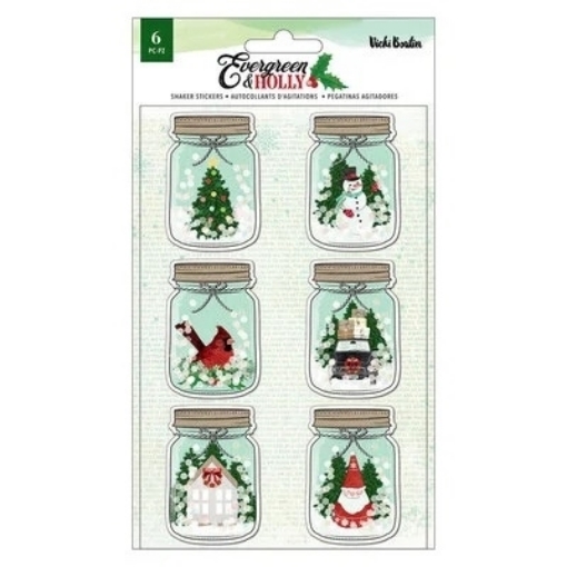 Picture of American Crafts Vicki Boutin Shaker Stickers -  Evergreen & Holly, 6τεμ.