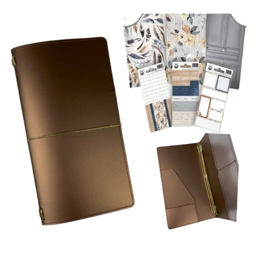 Picture of P13 Δερμάτινο Travelers Notebook με 3 Σημειωματάρια - Soulmate Girl