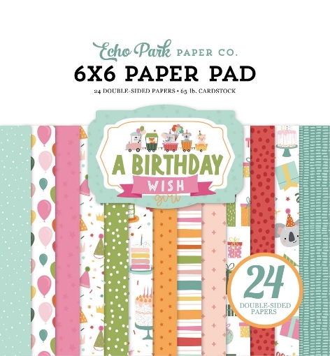 Picture of Echo Park Μπλοκ Scrapbooking  Διπλής Όψης 6"X6" - A Birthday Wish, Girl