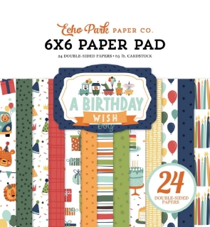 Picture of Echo Park Μπλοκ Scrapbooking Διπλής Όψης 6” x 6” | A Birthday Wish, Boy