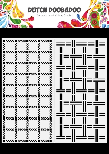 Picture of Dutch Doobadoo Mask Art Slimline Στένσιλ - Plaid, 2τεμ.