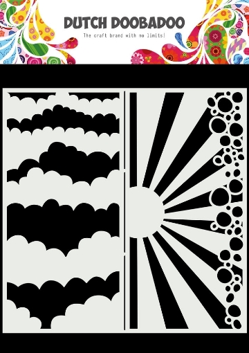 Picture of Dutch Doobadoo Mask Art Slimline Στένσιλ - Clouds, 2τεμ.