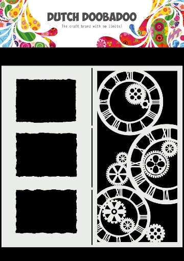 Picture of Dutch Doobadoo Mask Art Slimline Στένσιλ - Clock, 2τεμ.