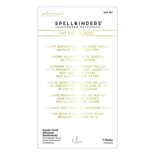 Picture of Spellbinders Glimmer Hot Foil Plate - Μήτρες Χρυσοτυπίας Από Την Yana Smakula - Inside Card Sentiments, 7τεμ.