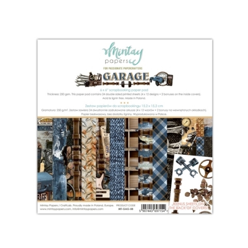 Picture of Mintay Papers Paper Pack Garage 6"×6" – Μπλοκ Scrapbooking Διπλής Όψης