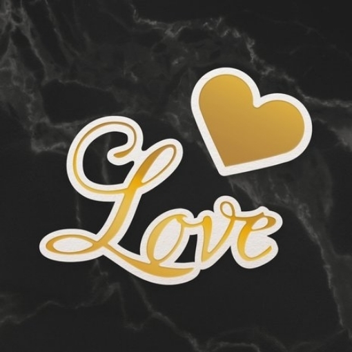 Picture of Couture Creations Mini Cut, Foil and Emboss Die - Μήτρα για Κοπή, Foiling και Embossing - Love Sentiment & Heart