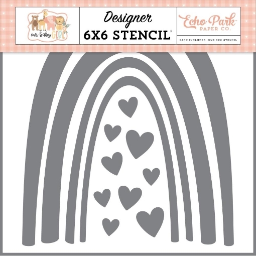 Picture of Echo Park Στένσιλ 6"x6" - Our Baby Girl, Rainbow Love