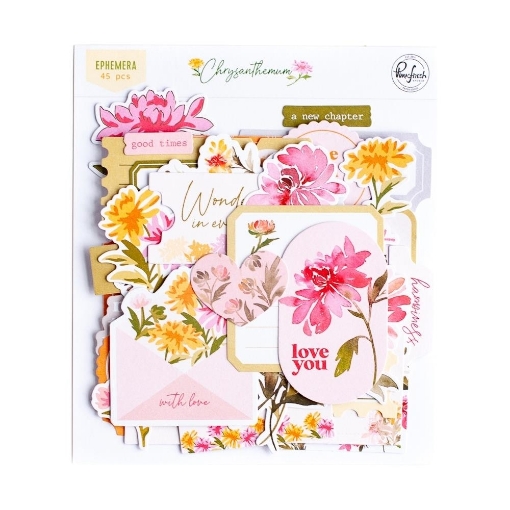 Picture of Pinkfresh Studio Cardstock Die-Cuts | Διακοσμητικά Εφέμερα - Chrysanthemum, 45τεμ.