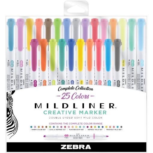 Picture of Zebra Mildliner Double Ended Highlighters - Σετ Μαρκαδοράκια Διπλής Μύτης, 25pcs