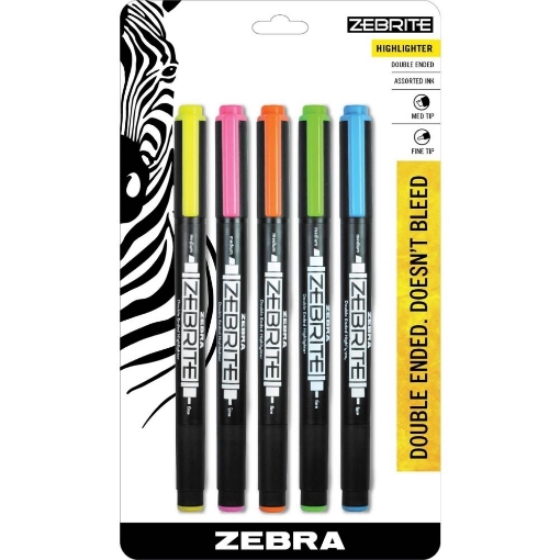 Picture of Zebra Zebrite Eco Highlighters | Διπλοί Μαρκαδόροι Υπογράμμισης – Assorted Colors, 5τεμ.