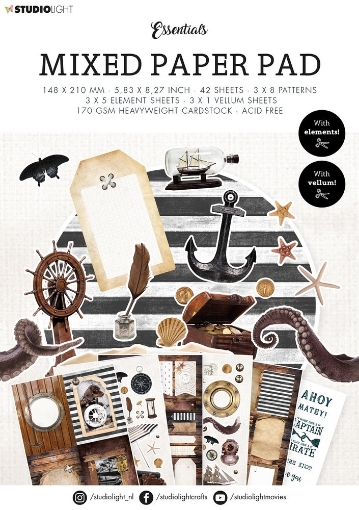 Picture of Studio Light Essentials Mixed Media Μπλοκ A5 - Vintage Treasures Sea