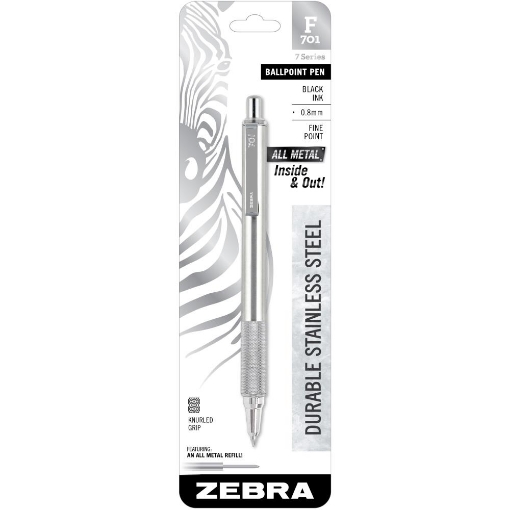 Picture of Zebra F-701- Σειρά Ατσαλιού: Στυλό Ballpoint 0.8mm - Μαύρο