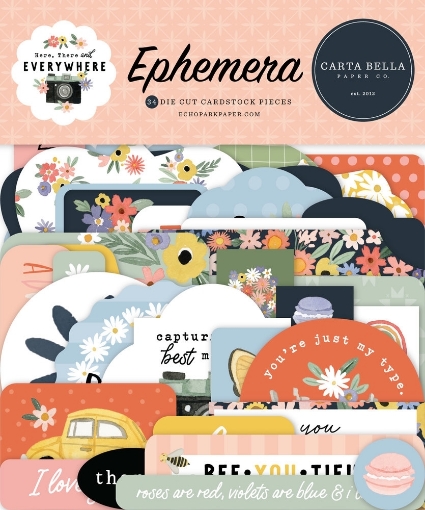 Picture of Carta Bella Ephemera | Διακοσμητικά Στοιχεία από Cardstock - Here, There and Everywhere (34 τεμ. )