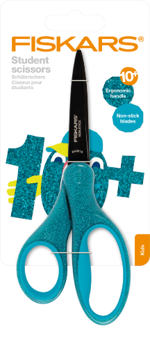 Picture of Fiskars Παιδικό Ψαλίδι Glitter με Αντικολλητική Λεπίδα - Μπλε, 18cm 