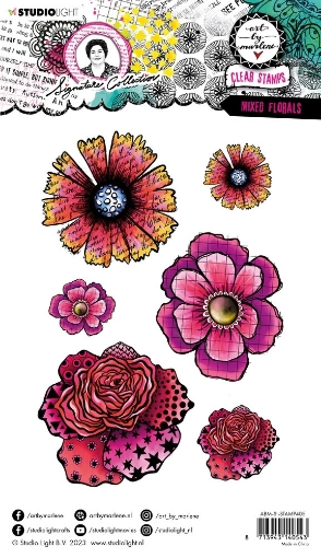 Picture of Art By Marlene Signature Collection Διάφανες Σφραγίδες - Nr.405, Mixed Florals, 6τεμ.