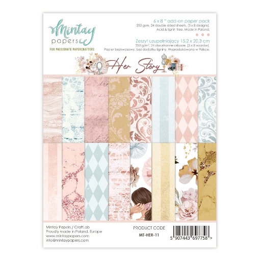 Picture of Mintay Papers Add-On Μπλοκ Scrapbooking Διπλής Όψης 6''x8" - Her Story