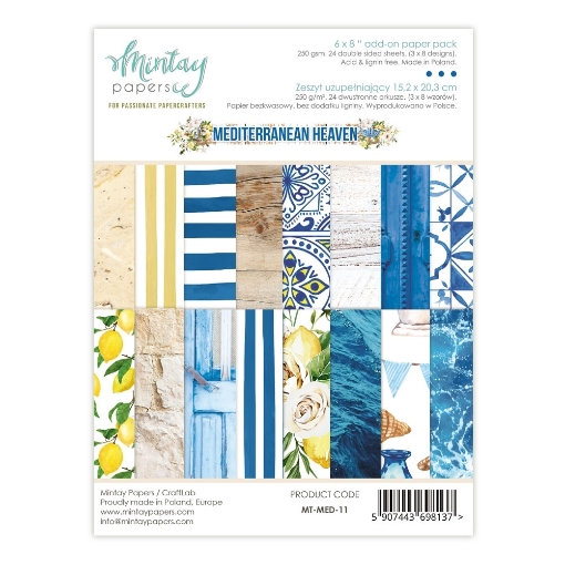 Picture of Mintay Papers Add-On Μπλοκ Scrapbooking Διπλής Όψης 6" x 8" - Mediterranean Heaven
