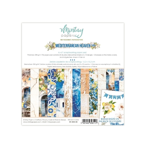 Picture of Mintay Papers Μπλοκ Scrapbooking Διπλής Όψης 6''x 6"- Mediterranean Heaven