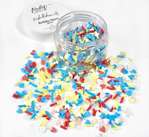 Picture of Picket Fence Studios Sequins & Embellishments – Mix Διακοσμητικών Birthday Hearts