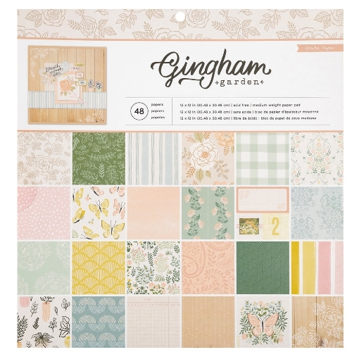 Picture of Crate Paper Μπλοκ Scrapbooking Μονής Όψης 12''x12'' - Gingham Garden