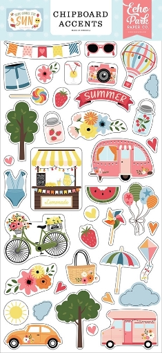 Picture of Echo Park Διακοσμητικά Chipboard  6"X13" - Here Comes The Sun, 43τεμ.