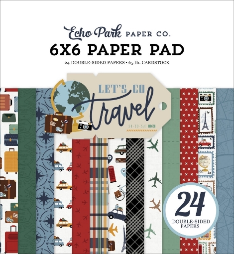 Picture of Echo Park Μπλοκ Scrapbooking Διπλής Όψης 6"X6" - Let's Go Travel 