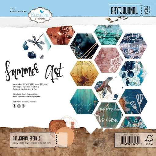 Picture of Elizabeth Craft Designs Συλλογή Χαρτιών Scrapbooking Διπλής Όψης 12"X12" - Art Journal Specials, Summer Art