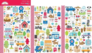 Picture of Doodlebug Design Doggone Cute Mini Icons | Αυτοκόλλητα Scrapbooking με Σκυλάκια, 3 Φύλλα
