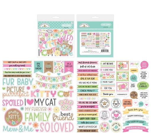 Picture of Doodlebug Design Pretty Kitty Chit Chat | Τίτλοι & Φράσεις Scrapbooking με Γάτες, 95τεμ.