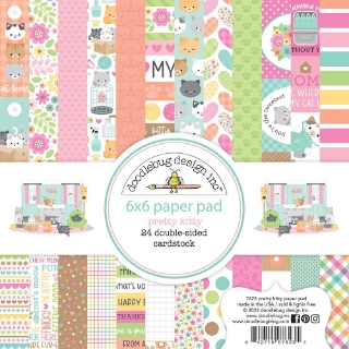 Picture of Doodlebug Design Double-Sided Paper Pack | Χαρτιά Scrapbooking Διπλής Όψης 6" x 6" – Pretty Kitty, 24 φύλλα