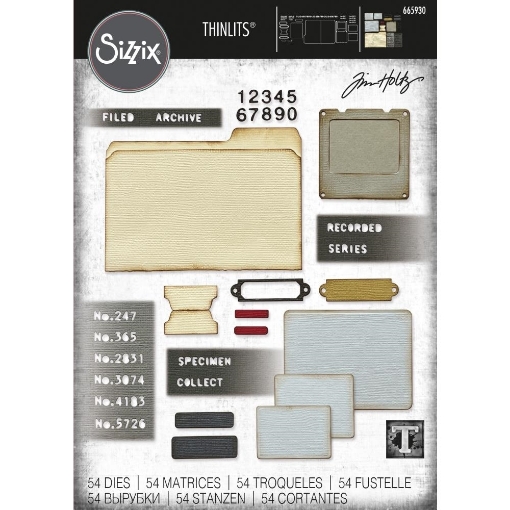 Picture of Sizzix Thinlits Dies By Tim Holtz - Μήτρες Κοπής - Specimen, 54τεμ.