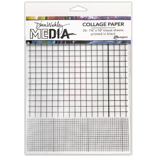 Picture of Dina Wakley Media Collage Tissue Paper - Ριζόχαρτο για Κολάζ Grid, 20τεμ.