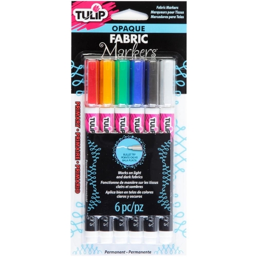 Picture of Tulip Opaque Fabric Markers - Μαρκαδόροι Για Ύφασμα - Primary, 6τεμ.