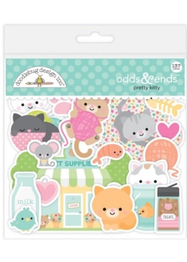 Picture of Doodlebug Design Pretty Kitty Odds & Ends | Εφήμερα Scrapbooking με Γατάκια, 137τεμ.
