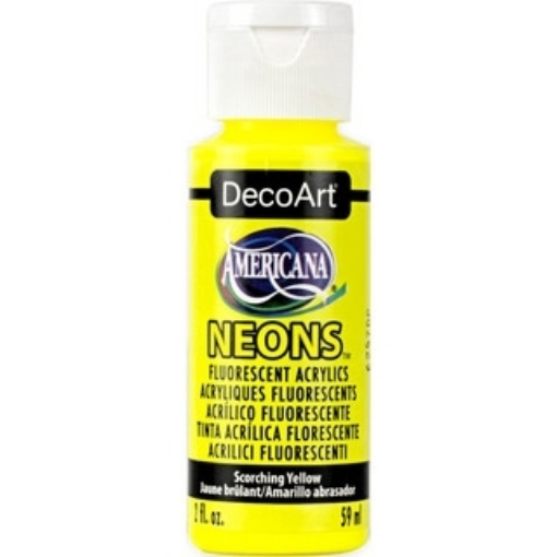 Picture of 💛 DecoArt Americana Neons Ακρυλικό Χρώμα 59ml - Scorching Yellow