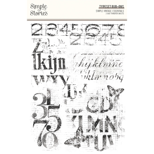 Picture of Simple Stories Rub-Ons Φύλλο Μεταφοράς Εικόνας 6''X8"  – Simple Vintage Essentials, Typeset, 2τεμ.