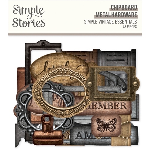 Picture of Simple Stories Διακοσμητικά Chipboards – Simple Vintage Essentials, Metal Hardware, 78τεμ.