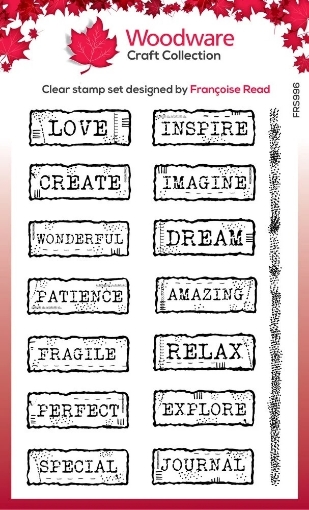 Picture of Creative Expressions Woodware Craft Διάφανες Σφραγίδες 4"X6" - Junk Labels, 15τεμ.